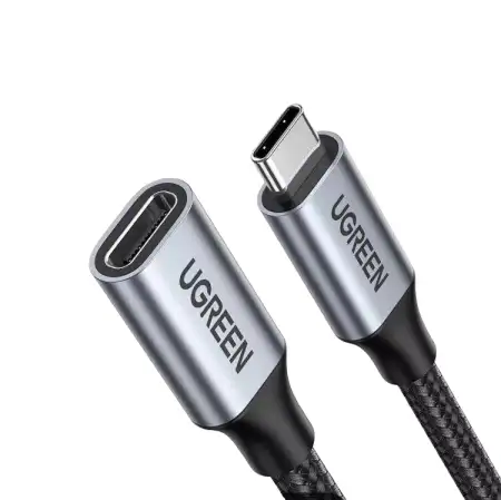 Кабель USB(m) C 3.1 Gen2- USB(f) C, 10Gbps, 5A, 100W, 1m. удлинитель US372 (30205) UGREEN