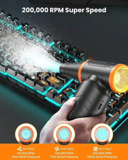 Воздуходувка беспроводная для чистки компьютеров 130000 RPM