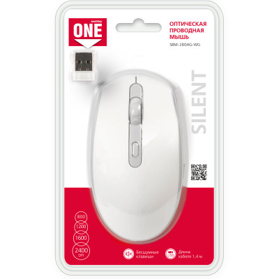 Мышь оптическая беспроводная Smartbuy ONE 280, USB (беззвучная)