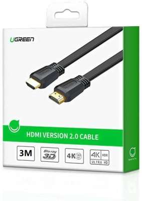 Кабель HDMI 3m, V2.0, 4K@60Hz Black ED015 (50820) UGREEN