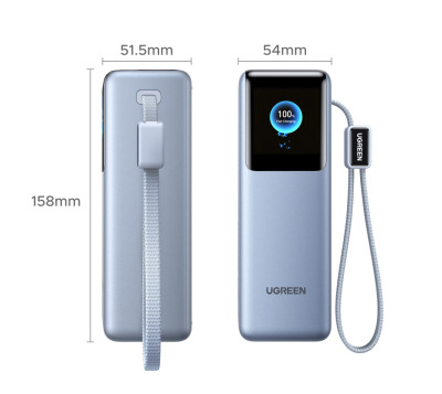 Мобильный аккумулятор Power Bank, 25000mAh, DigitalDisplay, 200W, PB728 (75702B) UGREEN