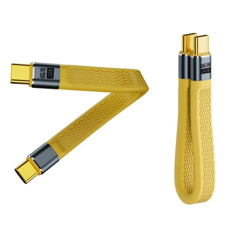 Кабель USB C - USB C, 4.0 Gen3, 40Gbps, 8K@60Hz, 5A, 240W, 0.13m, желтый YUPTECH