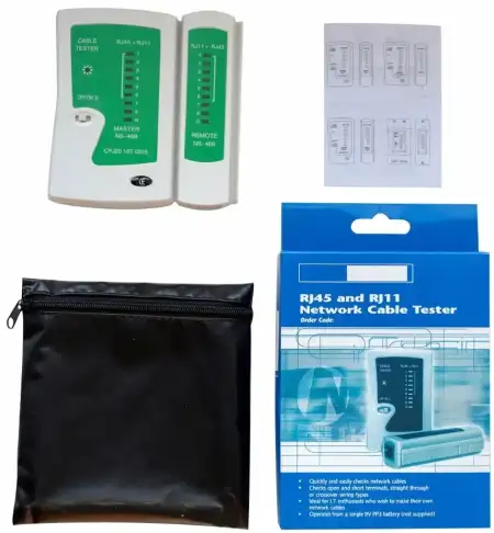 Кабельный тестер для RJ45, RJ11