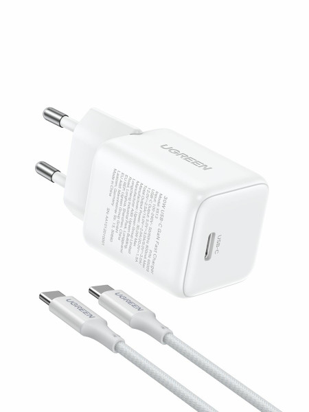 Зарядное устройство на 1C, 30W, QC4.0/PD3.0, Gan X + Кабель 1м