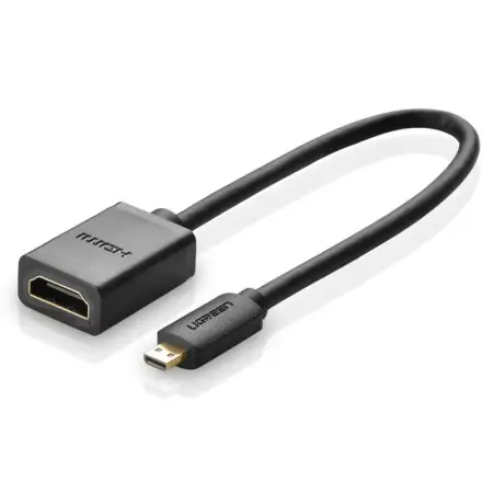 Кабель-переходник HDMI(f) - micro HDMI(m), V2.0, 4K@60Hz, 22см, (20134) UGREEN