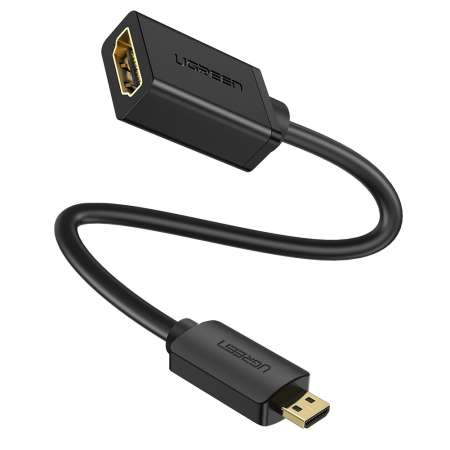 Кабель-переходник HDMI(f) - micro HDMI(m), V2.0, 4K@60Hz, 22см, (20134) UGREEN