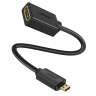 Кабель-переходник HDMI(f) - micro HDMI(m), V2.0, 4K@60Hz, 22см, (20134) UGREEN