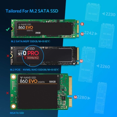 Корпус для установки M.2 SSD накопителя NGFF B-Key (USB C 3.1) CM238 (60355) UGREEN