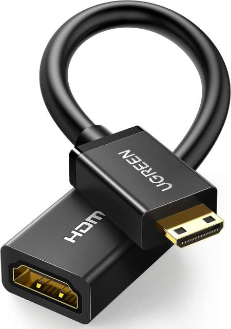 Кабель-переходник HDMI(f) - mini HDMI(m), V2.0, 4K@60Hz, 22см, (20137) UGREEN