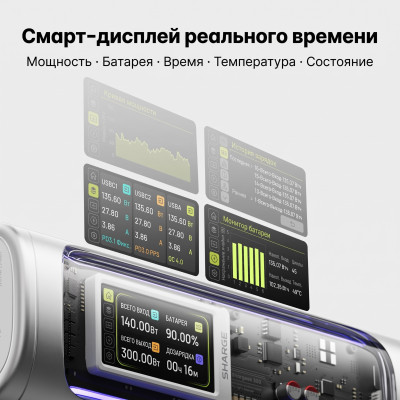Мобильный аккумулятор 24000mAh, 300W, CCC, серый, Shargeek 300 (X3) SHARGE