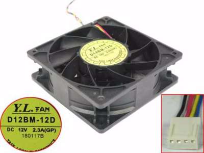 FAN for Case D12BM-12D, 12V, 2.30A, 120*120*38, 4700об/мин, 4 pin