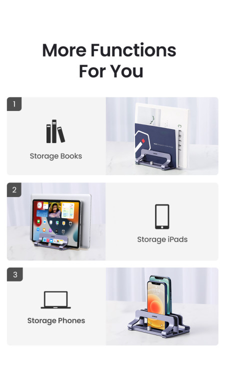 Вертикальная подставка для ноутбука два слота LP258 (60643) UGREEN