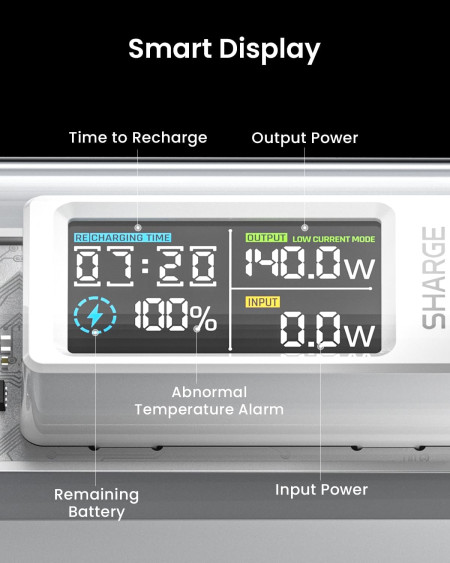 Мобильный аккумулятор 20000mAh, 140W, CCC, черный, Shargeek 140 (XLi) SHARGE