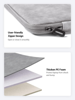 Сумка для ноутбука Laptop Sleeve Case 13''-13.9'', Gray, LP187 (60985) UGREEN
