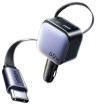 Автомобильное зарядное устройство QC3.0, PD3.0, 60W, 0.75m (2xUSB-C+USB-A) EC602 (55212B) UGREEN