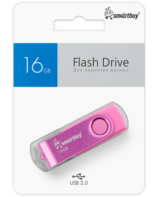 USB-накопитель, SmartBuy, Twist, SB016GB2TWP, 16GB, USB 2.0, Розовый