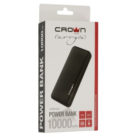 Мобильный аккумулятор Power Bank 10000mAh Crown CMPB-604