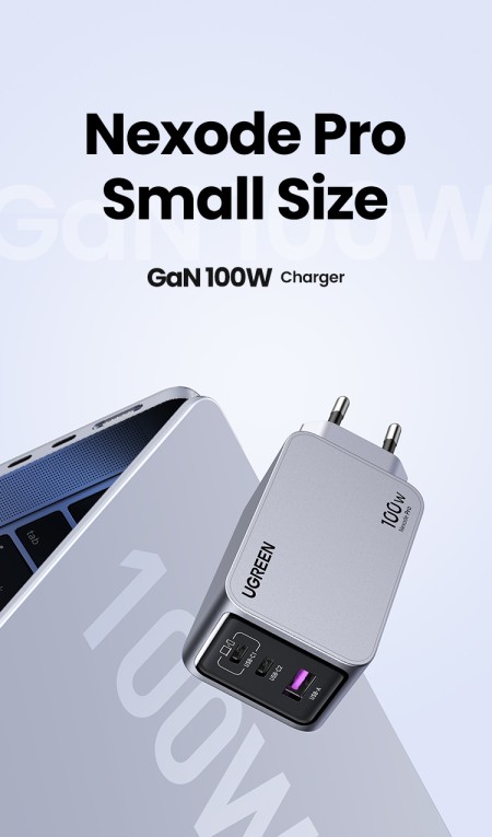 Зарядное устройство на 2xUSB-C+1 USB, 100W, QC4.0+, Nexode GanN, X757 (25874) UGREEN