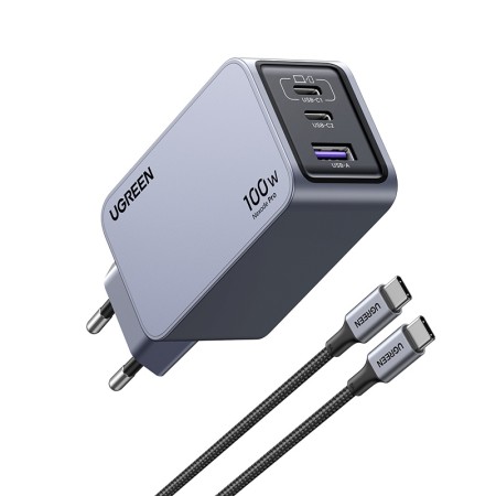 Зарядное устройство на 2xUSB-C+1 USB, 100W, QC4.0+, Nexode GanN, X757 (25874) UGREEN