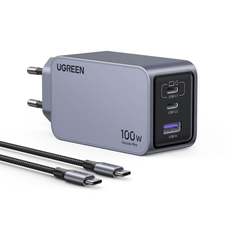 Зарядное устройство на 2xUSB-C+1 USB, 100W, QC4.0+, Nexode GanN, X757 (25874) UGREEN