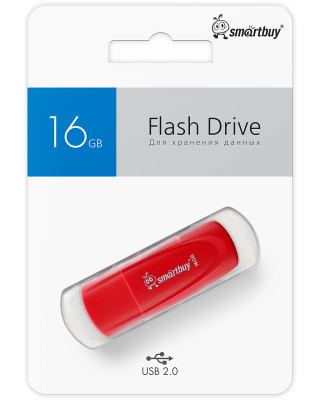 USB-накопитель, SmartBuy, Scout, SB016GB2SCR, 16GB, USB 2.0, Красный