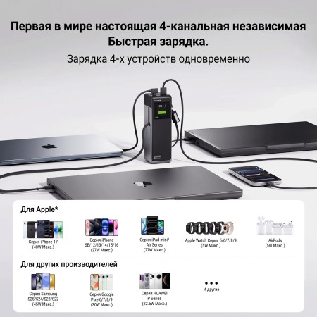 Мобильный аккумулятор 25000mAh, 170W, CCC, HyperTower 170 (X6) SHARGE
