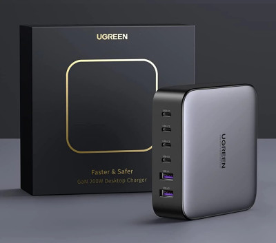 Зарядное устройство на 4xUSB C+2xUSB, 200W, QC4.0/PD3.0, Gan X CD271 (40914) UGREEN