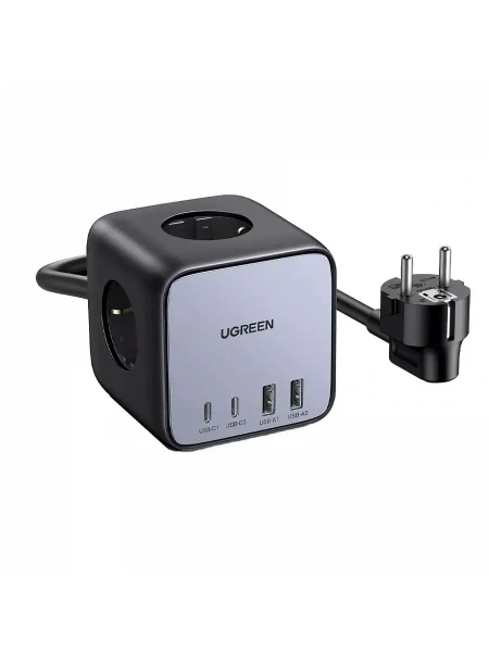 Зарядное устройство на 2C2A+3 розетки, 1.8м, 65W, QC4.0/PD3.0, CD268 (60113) UGREEN