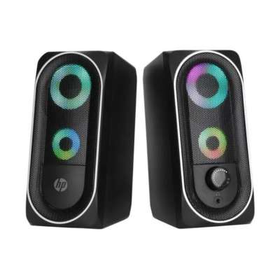 Колонки, HP, DHE-6001, 3Вт*2, USB, LED, Длина кабеля 1,5м, Черный