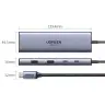 Конвертер USB 3.1(m) Type C на HDMI/LAN/CardReader/Type Cx2/USB 3.0x2/PD 100W CM498 (15375) UGREEN