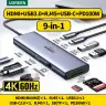 Конвертер USB 3.1(m) Type C на HDMI/LAN/CardReader/Type Cx2/USB 3.0x2/PD 100W CM498 (15375) UGREEN
