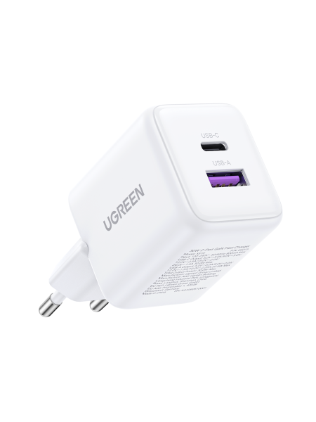 Зарядное устройство на 1xUSB-C+1 USB, 30W, QC3.0, Gan X X516 (55539) UGREEN