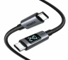 Кабель USB C - USB C, 480Mbps, 5A, QC5.0/PD3.1, 240W, 1m, Smart DigitalDisplay, L530 (65866) UGREEN