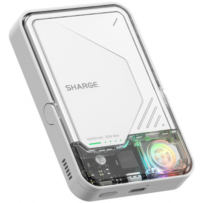 Мобильный аккумулятор Mag-Safe Qi2.2 25W, 10000mAh, 30W, CCC, белый, ICEMAG 2 (M2) SHARGE