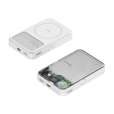 Мобильный аккумулятор Mag-Safe Qi2.2 25W, 10000mAh, 30W, CCC, белый, ICEMAG 2 (M2) SHARGE