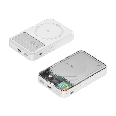 Мобильный аккумулятор Mag-Safe Qi2.2 25W, 10000mAh, 30W, CCC, белый, ICEMAG 2 (M2) SHARGE