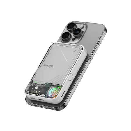 Мобильный аккумулятор Mag-Safe Qi2.2 25W, 10000mAh, 30W, CCC, белый, ICEMAG 2 (M2) SHARGE