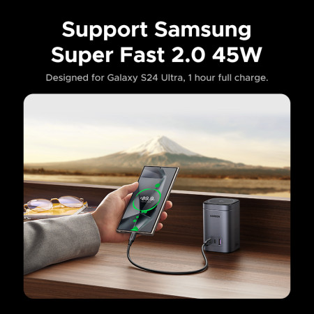 Беспроводное магнитное зарядное устройство 2-in-1, 2xUSB C+1xUSB, 65W, Wireless 15W, X555 (55321) UGREEN