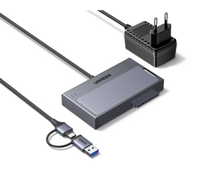 Док-станция USB-A/C 3.2 для M.2 + SATA 2.5/3.5" с БП, D320 (75621EU) UGREEN