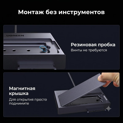 Док-станция USB-A/C 3.2 для M.2 + SATA 2.5/3.5" с БП, D320 (75621EU) UGREEN