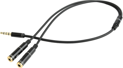 Кабель адаптер 2*Audio(f) 3.5mm - Audio(m) 3.5mm