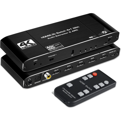 HDMI Switch 4x1 с экстрактором звука и ARC