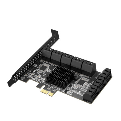 Контроллер PCI-E на 16 SATA III, 6G, Chia майнинг + кабели SATA