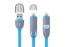 Кабель USB(m) - micro USB(m) + Lightning(m) 1м. для Samsung и iPhone