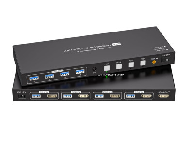 KVM Switch HDMI+USB 3.0 4 port (4K@60Hz/2K@120Hz) BestLink