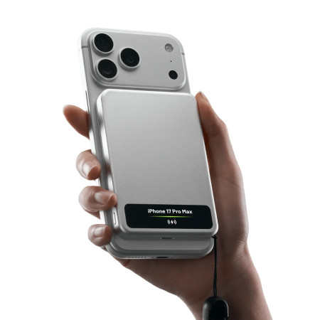 Мобильный аккумулятор Mag-Safe Qi2 15W, 5000mAh, 20W, CCC, серебро, VisionMag (M8) SHARGE