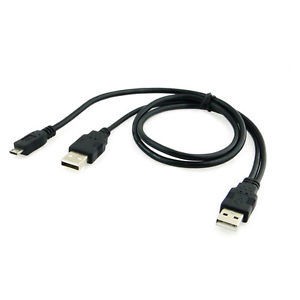 Кабель 2хUSB(m) - micro USB(m), Y-кабель (Для подключения жестких дисков)
