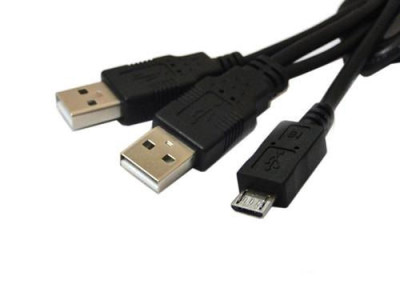 Кабель 2хUSB(m) - micro USB(m), Y-кабель (Для подключения жестких дисков)