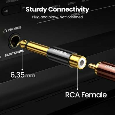 Переходник Audio(f) RCA - Audio(m) 6.35mm AV169 (80731) UGREEN
