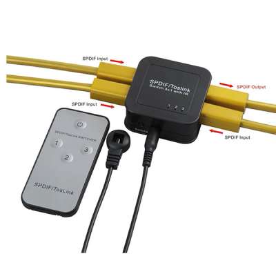 Цифровой аудио переключатель портов SPDIF/Toslink 3x1